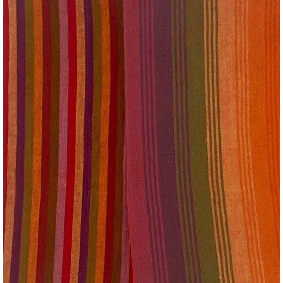 VTG Fabric Stripe Boho Orange Pink Purple Green Quilting Sewing Cloth Arts Craft - Picture 1 of 8